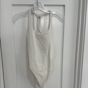 ALO Yoga Ivory Sleek Back Bodysuit Never Worn